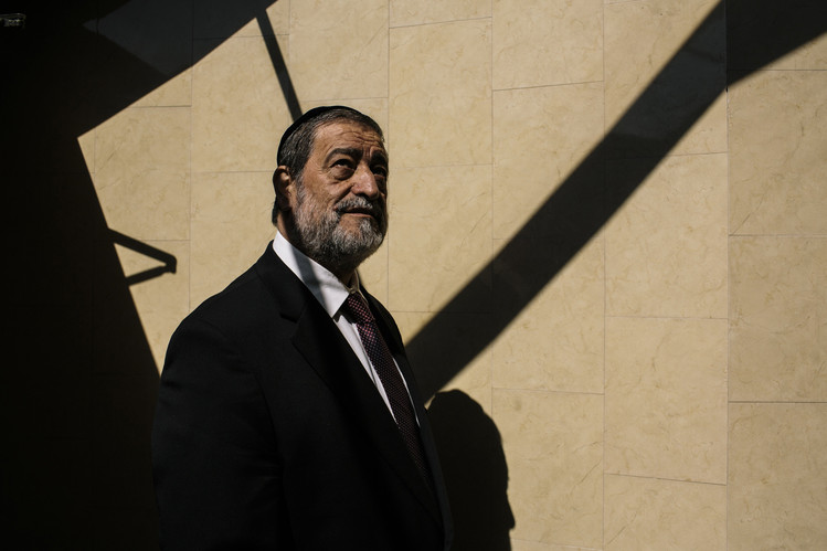 The chief rabbi of the Syrian Jews, Avraham Hamra, during a visit to Brooklyn, N.Y., in September.