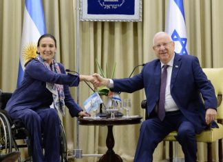 Gabriela Michetti y Reuven Rivlin Foto @ruvirivlin Twitter