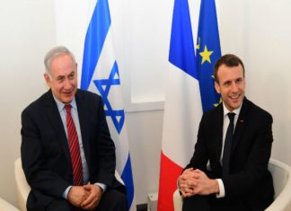 Benjamín Netanyahu y Emmanuel Macron Foto GPO Amos Ben Gersom