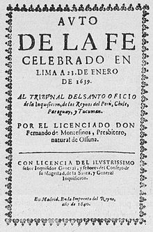 Resultado de imagen para Auto de la fe, celebrado en Lima
