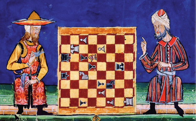 Los judíos, de la Reconquista a la expulsión 2 Miniatura del 'Libro del ajedrez, dados y tablas' de Alfonso X el Sabio que representa a un judío (izquierda) y a un musulmán (derecha) jugando al ajedrez.