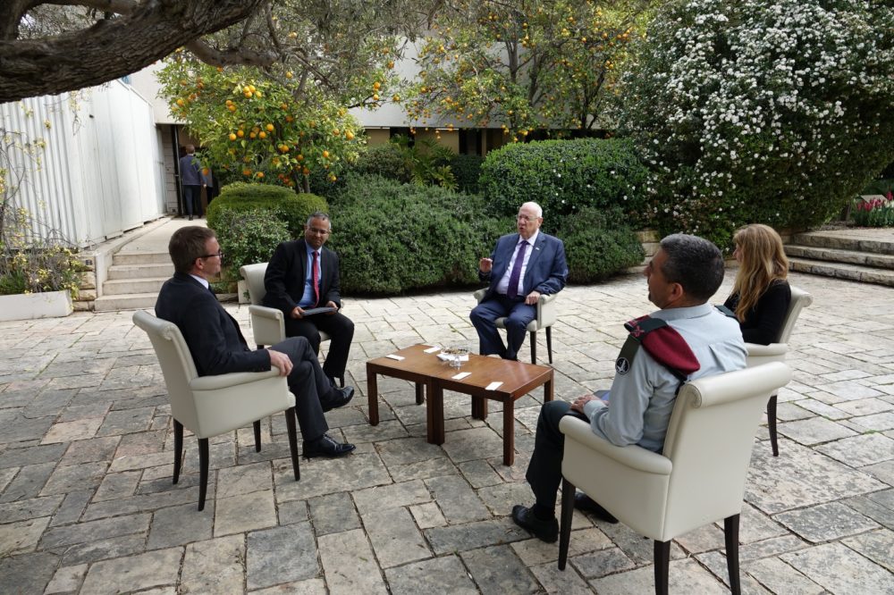 President Rivlin with British Ambassador 2 April 2020