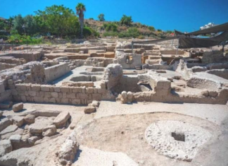 En las excavaciones realizadas en Yavne, fue descubierto el mayor complejo de lagares conocido del período bizantino. Fotografía: Yaniv Berman, Autoridad de Antigüedades de Israel