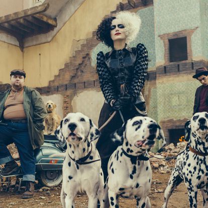 Emma Stone as Cruella in Disney’s live-action CRUELLA.