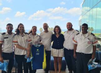 כדורגל אוסטרלי לקה בדום לב במהלך משחק במכביה וניצל בזכות חובשי מדא צילום דוברות מדא 2