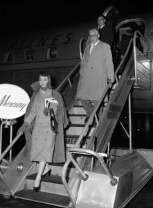 Jennifer Jones and husband David O. Selznick in Los Angeles 1957