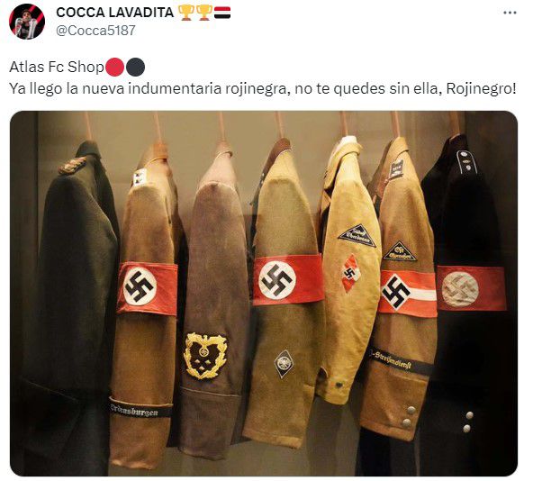 Tunden en redes al Atlas FC por citar a los nazis en pelea con Werevertumorro 7 Los mejores memes sobre el tuit del Atlas (@Cocca5187)