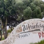 Trees with ribbons in Weinberg Family Park