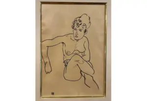 dibujo mujer desnuda sentada del artista austriaco egon schiele afpjpg