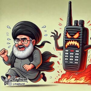 caricatura radios hezbola