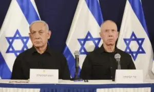 el primer ministro de israel benjamin netanyahu y su ministro de defensa yoav gallant durante una rueda de prensa en tel aviv el pasado 25 de octubre e1730831354311