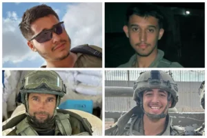 Soldados de las FDI muertos en Gaza el 11 de enero de 2025: sargento mayor Danila Diakov, sargento Eliav Astuker, sargento mayor (res.) Alexander Fedorenko, sargento Yahav Maayan. (Cortesía)