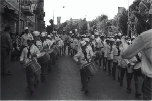 Children Drumming in the Three Day Passover March of 1970. Photo Credit Photo Aviv KKL JNF Photo Archive