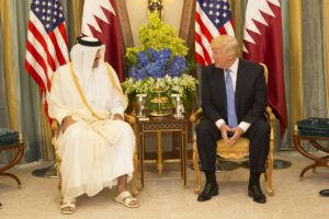 Donald Trump meets with the Emir of Qatar Sheikh Tamim bin Hamad Al Thani May 2017