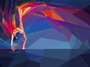 low poly gimnastika sportsmenka gimnastka